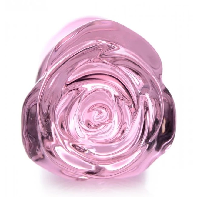 Booty Sparks Pink Rose Glass Large Anal Plug - Material & Safety