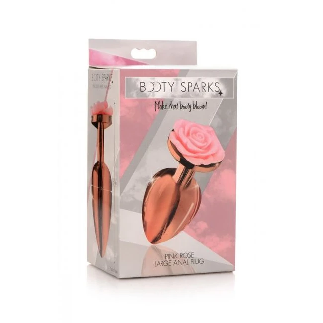 Booty Sparks Pink Rose Gold Large Anal Plug - Design & Aesthetic Features