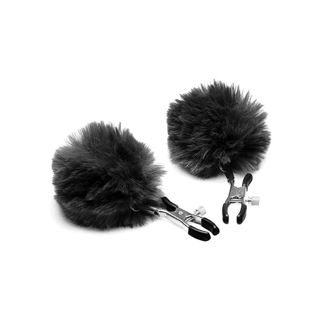 Charmed Pom Pom Nipple Clamps Black - Hardware & Fasteners