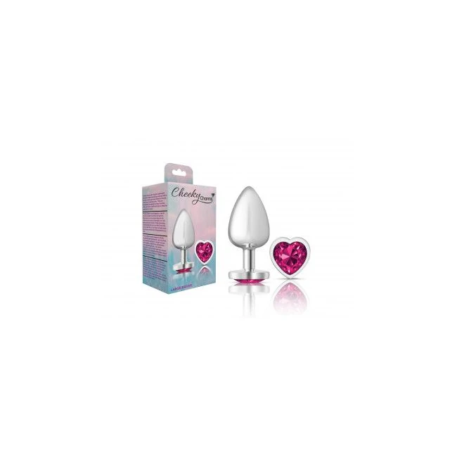 Cheeky Charms Heart Bright Pink Large Silver Plug - Design & Materials
