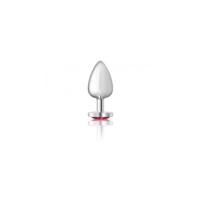 Cheeky Charms Heart Bright Pink Large Silver Plug - Physical Experience & Sensation