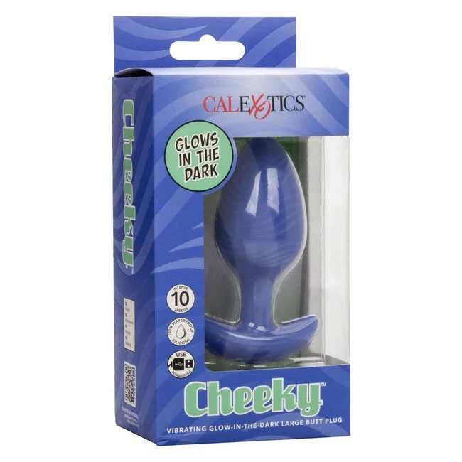 Cheeky Vibrating Glow-in-the- Dark Large Butt Plug - Power & Performance