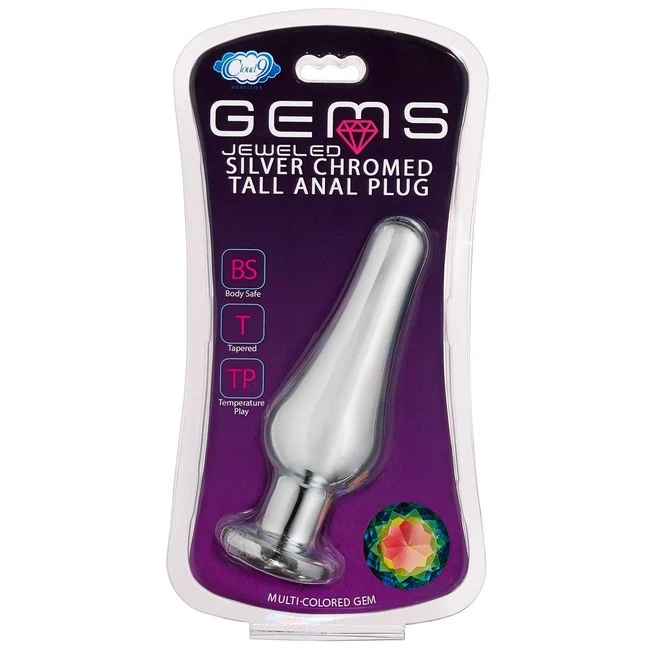 Cloud 9 Gems Silver Chromed Tall Anal Plug Large - Material & Safety