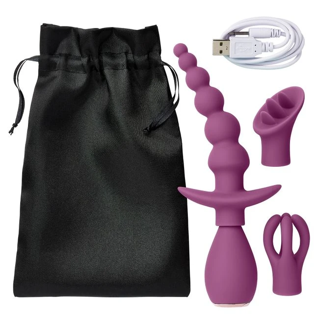 Cloud 9 Health & Wellness Anal Clitoral & Nipple Massager Kit Teal - Vibration Modes