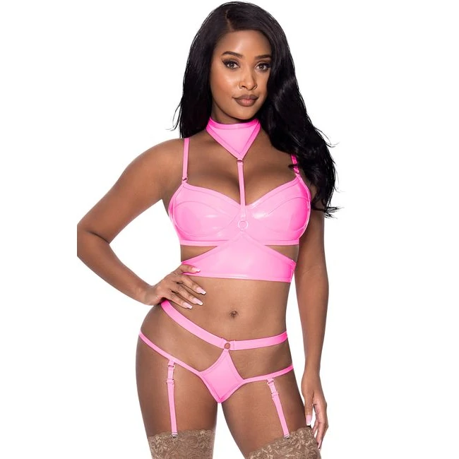 CLUB CANDY BRA HARNESS & PANTY PINK - Fit & Sizing