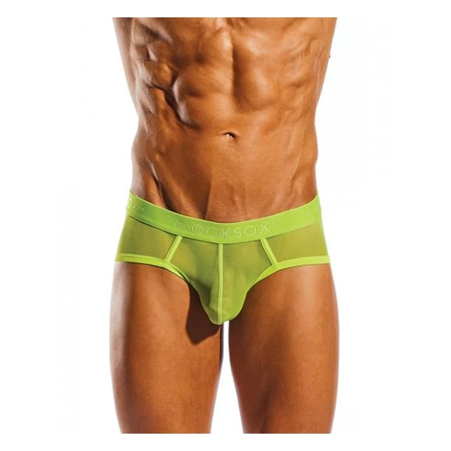 Cocksox Mesh Contour Pouch Sports Brief Citrus Green Md - Overview