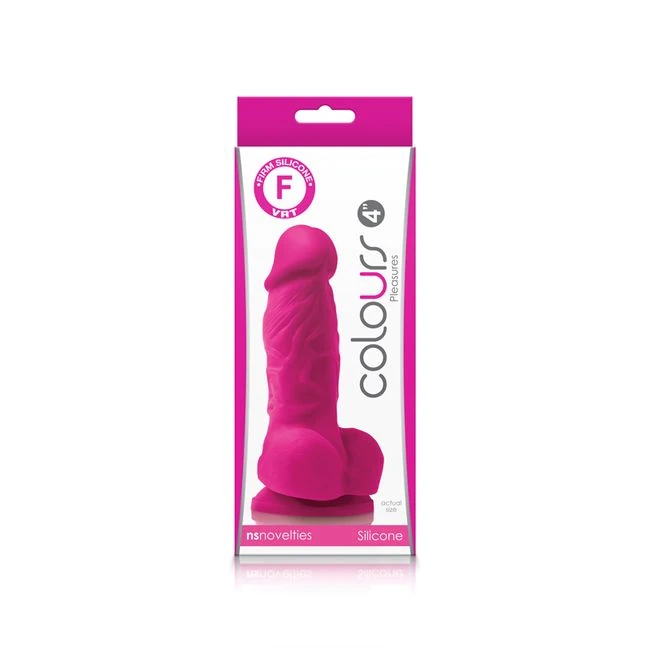Colours Pleasures 4in Dildo Pink - Shape & Texture