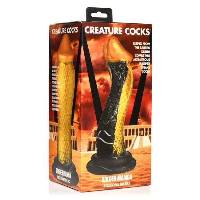 Creature Cocks Golden Mamba Silicone Dildo - Material & Feel