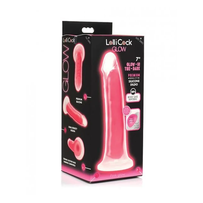 Curve Toys Lollicock 7" Glow In The Dark Silicone Dildo - Shape & Texture