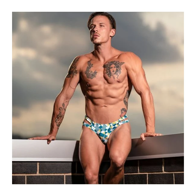 Cut It Out! Cutout Thong Blue L/xl - Fabric & Feel