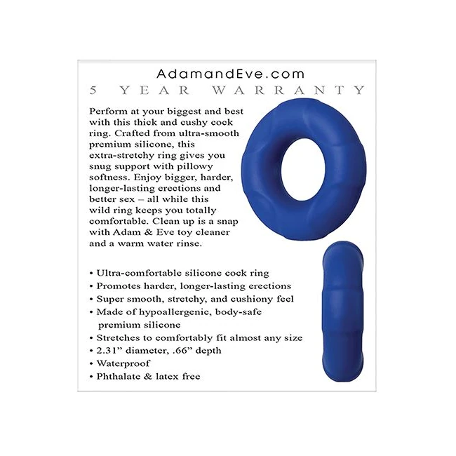 Adam & Eve Big Man Silicon Cock Ring - Materials &amp; Safety