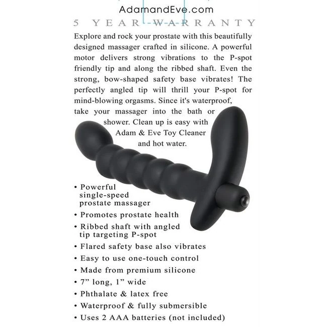 Adam & Eve P-spot Vibratin Prostate Massager - Specifications