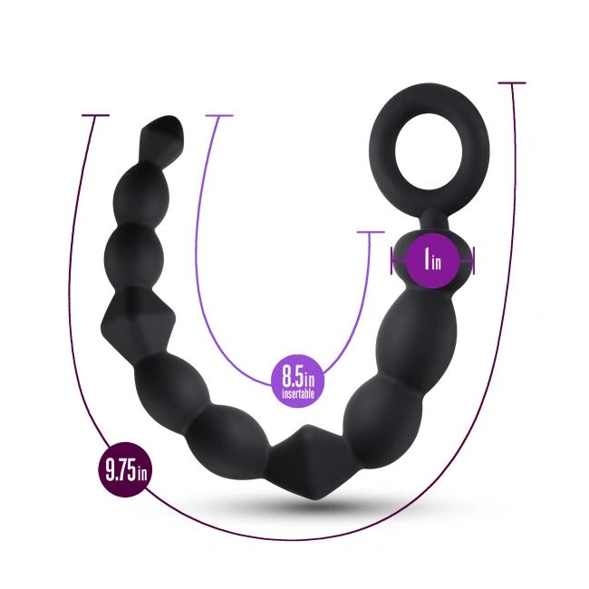 Anal Adventures Beginner a Beads Black - Progressive Design for Enhanced Sensation