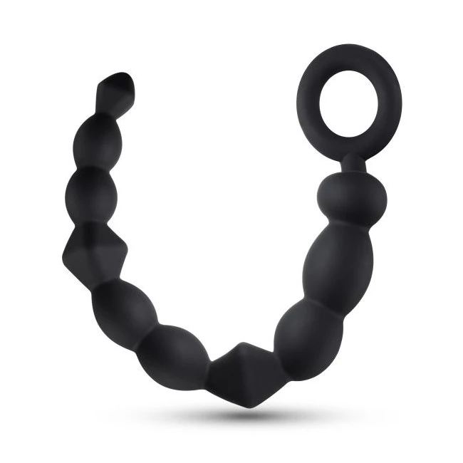 Anal Adventures Beginner a Beads Black - Safe and Easy Removal