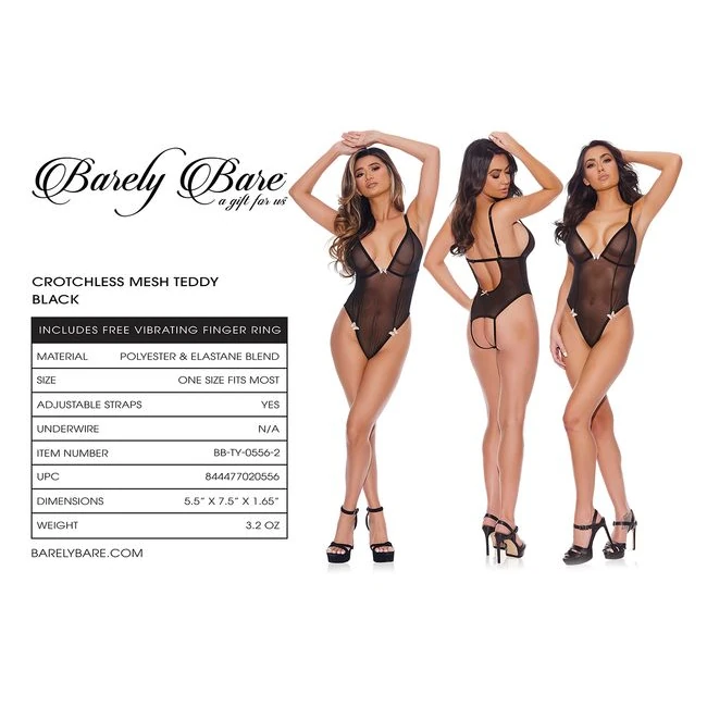 Barely Bare Crotchless Mes Teddy - Design Details