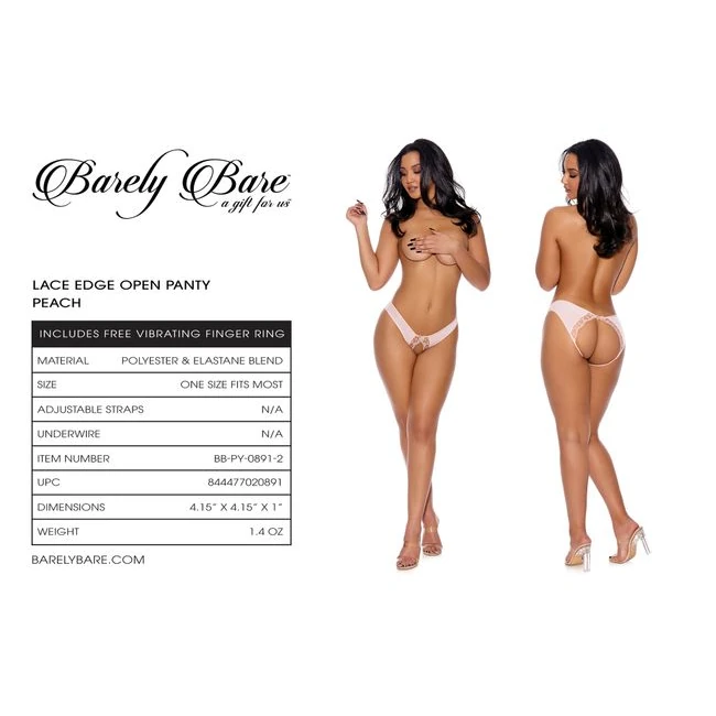 Barely Bare Lace Edge Open Panty - Features