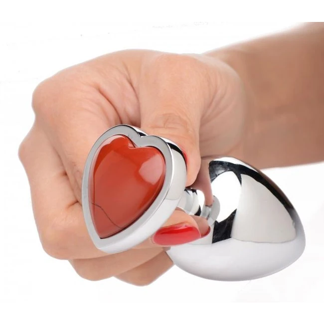 Booty Sparks Gemstones La Heart Anal Plug Red Jasper - Graduated Sizing & Features