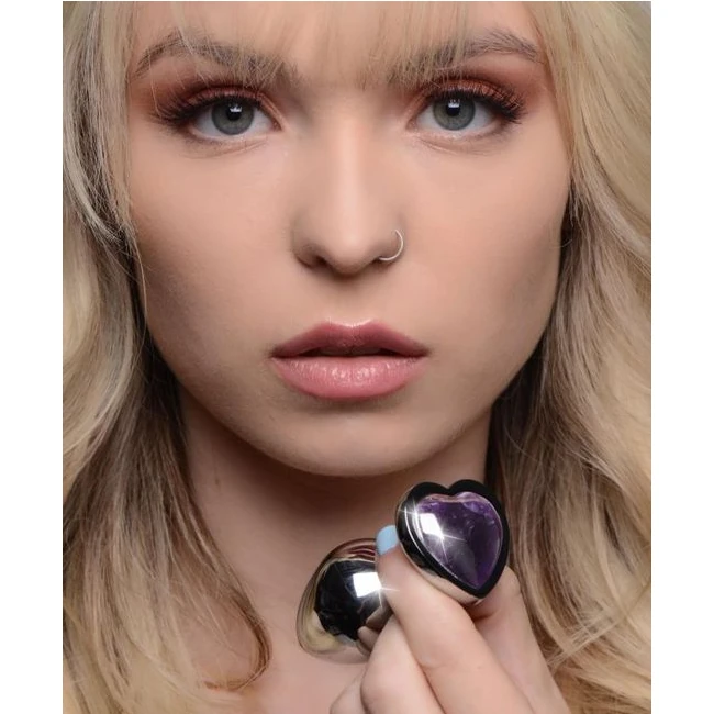 Booty Sparks Gemstones Heart Anal Plug - Size and Fit