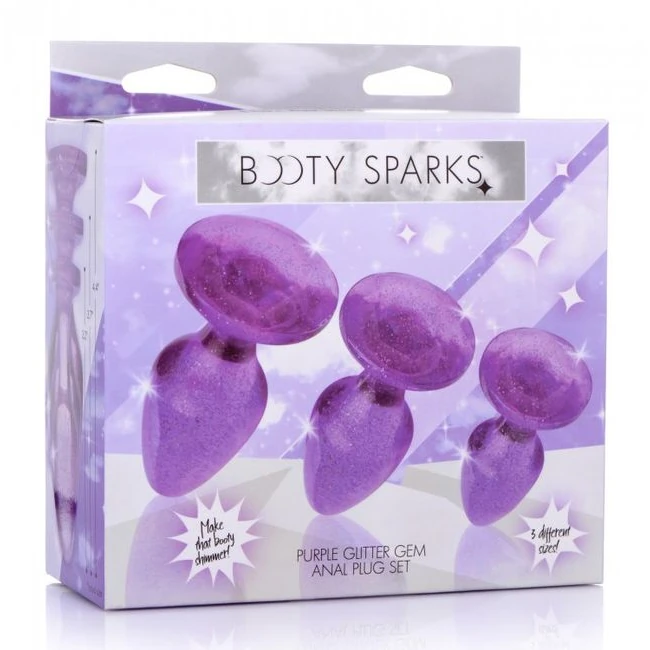 Booty Sparks Glitter Gem a Plug Set Purple - Precise Measurements for Safe and Enjoyable Play