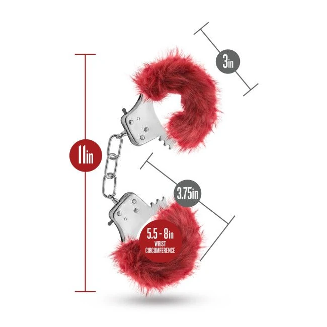 Temptasia Plush Fur Cuffs - Secure Restraint with a Seductive Twist