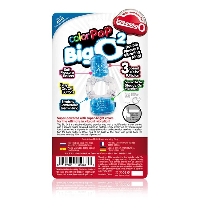 Color Pop Big O2 Assorted Colors - Vibration Modes and Stimulation