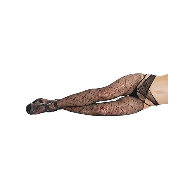 Crisscross Waist Stockings Black O/s - Design Details