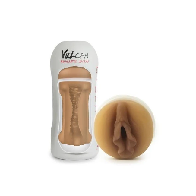 Cyberskin Vulcan Realistic Vagina Mocha Stroker - Shape & Texture
