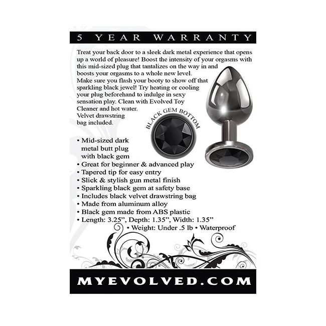 Evolved Gem Black Anal Plu Medium - Material & Safety