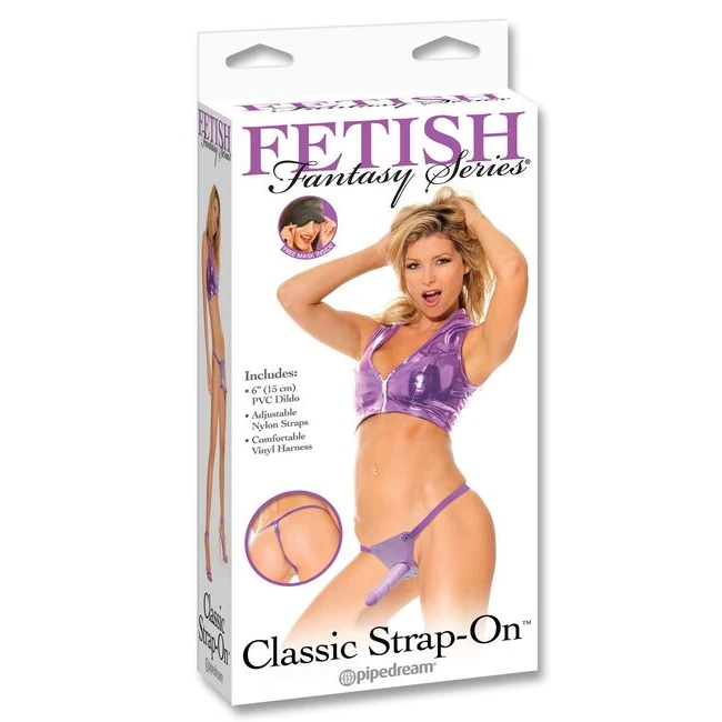 Fetish Fantasy Classic St on with Harness - Purple - Shape & Texture