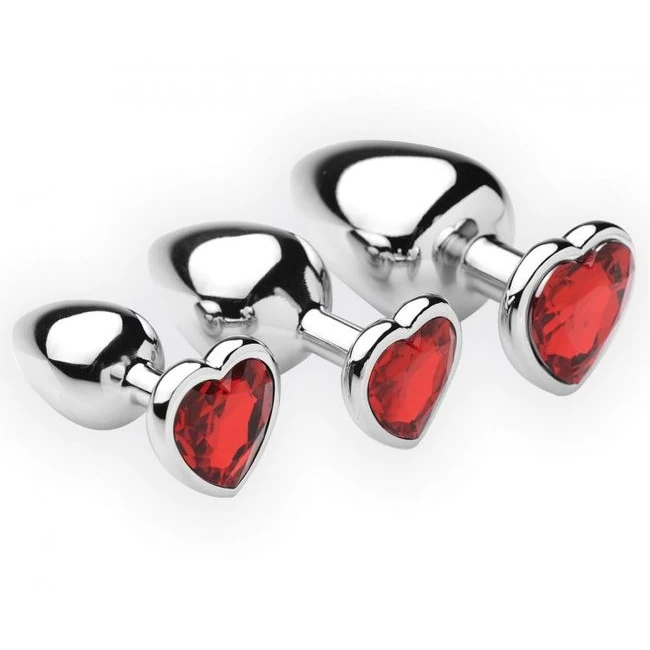 Frisky Chrome Hearts 3 Pie Anal Plugs W/gem Accents - Overview