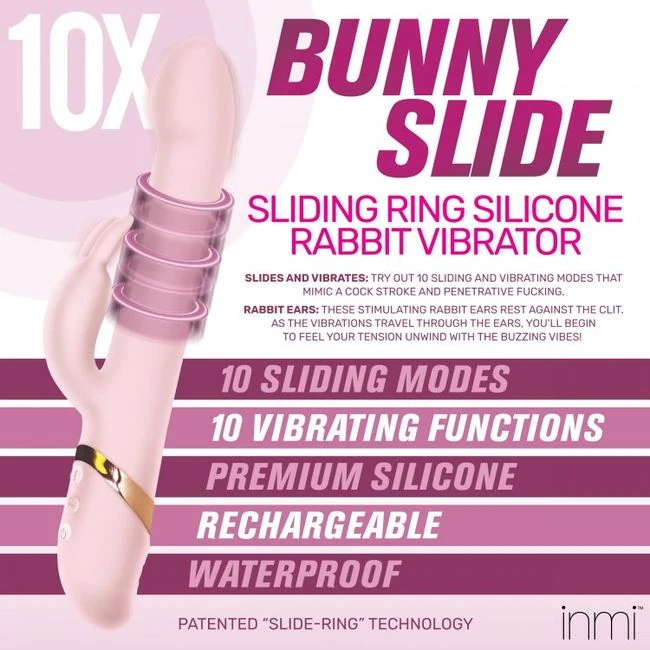 Inmi Bunny Slide Sliding R Rabbit Vibrator - Experience the Inmi Bunny Slide Sliding Ring Rabbit Vibrator