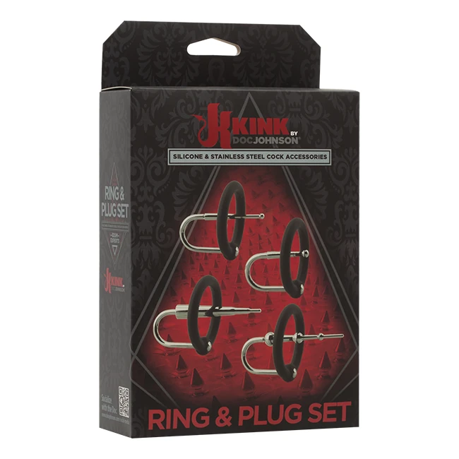 Kink Ring & Plug Set Silic & Stainless Steel Cock Accessories - Size & Fit