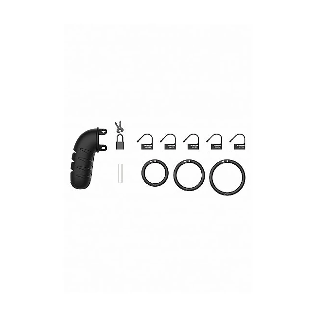 Mancage Chastity 4.2in Coc Cage Silicone Model 08 Black - Hardware & Fasteners