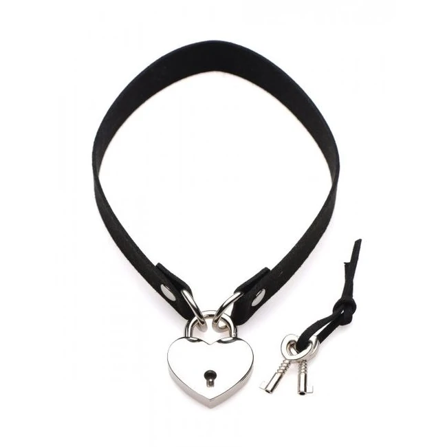 Master Series Lock-it Hear Lock & Key Choker - Comfort & Fit