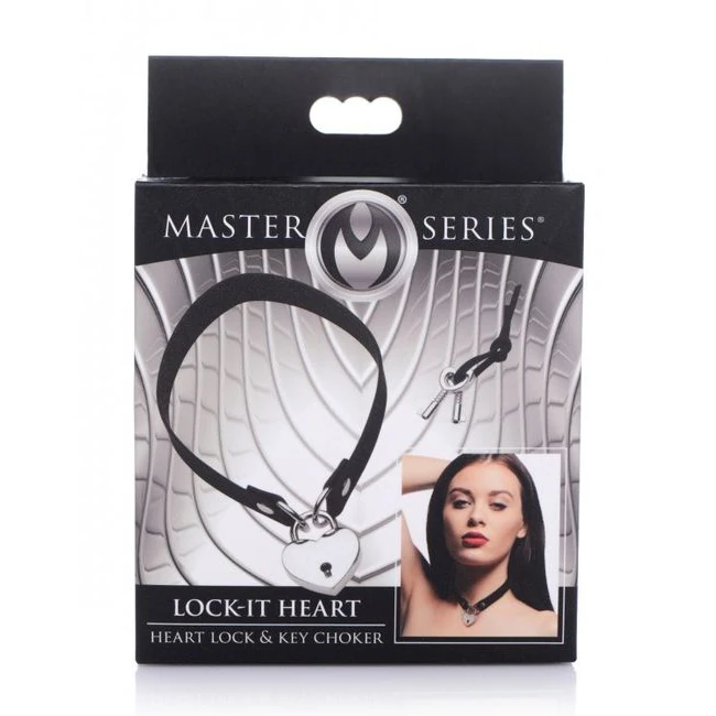 Master Series Lock-it Hear Lock & Key Choker - Materials