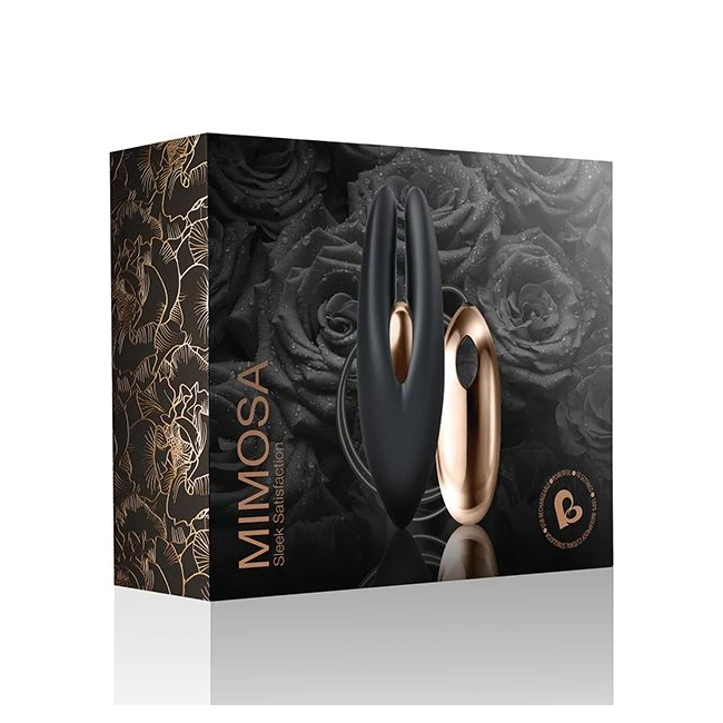 Mimosa Sleek Satisfaction Black/ Copper Clitoral Stimulator - Vibration Modes