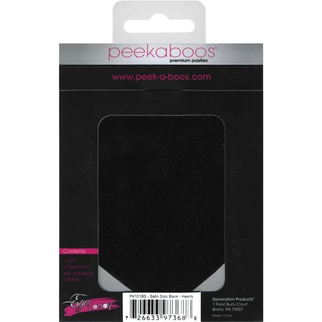 Pasties Black Satin Heart - Fabric & Feel