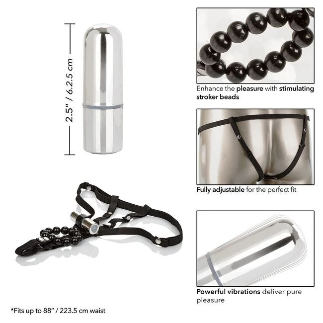 Rechargeable Lover's Cheek Panty W/ Stroker Beads - Power & Performance
