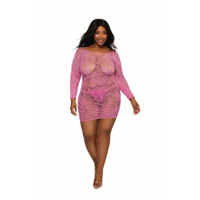 Seamless Leopard Bodystock W/ Rhinestones Milkshake Pink Q/s - Fit & Sizing