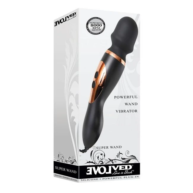 Super Wand Black Vibrator - Easy Cleanup