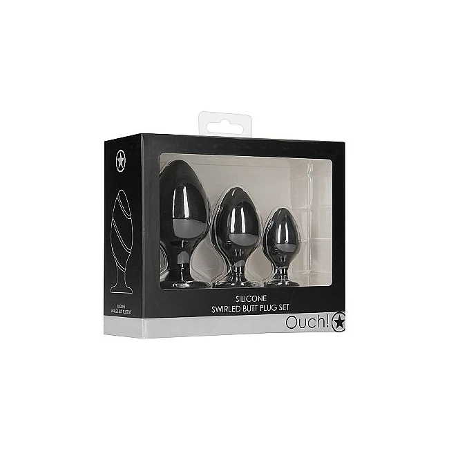 Swirled Butt Plug Set Blac - Shape & Comfort