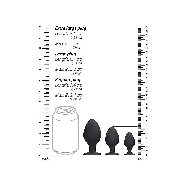 Swirled Butt Plug Set Blac - Material & Safety