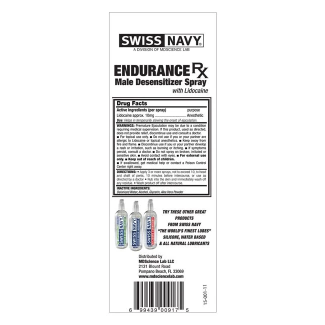 Swiss Navy Endurance Spray 15ml - Overview