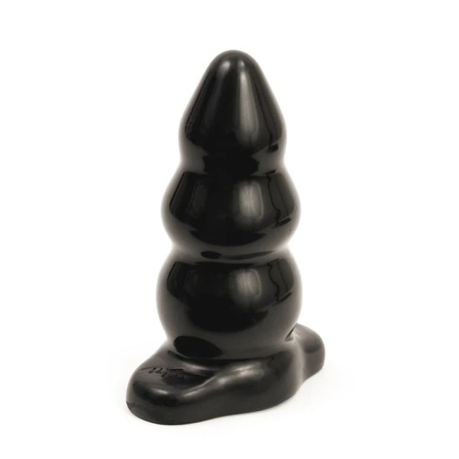 Triple Ripple Butt Plug-lg-black Cd - Explore Intense Anal Stimulation with the Triple Ripple Butt Plug