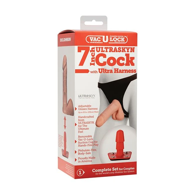 Ultra-realistic-7in Cock W/harness Bx - Material Feel & Safety