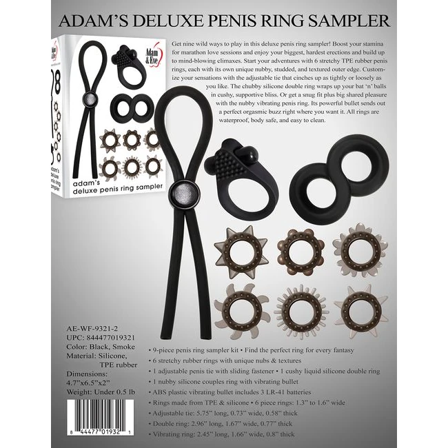 Adam & Eve Adams Deluxe Pen Ring Sampler - Overview