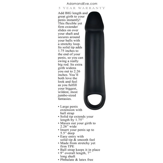 Adam & Eve Adam's Fantasy Extension W/ Ball Strap - Grip & Control