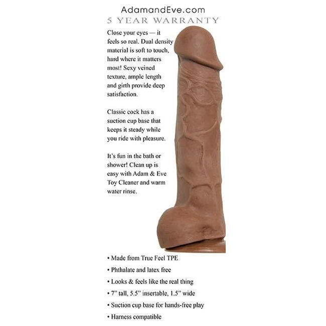 Adam & Eve Adam's True Feel Cock - Size & Fit