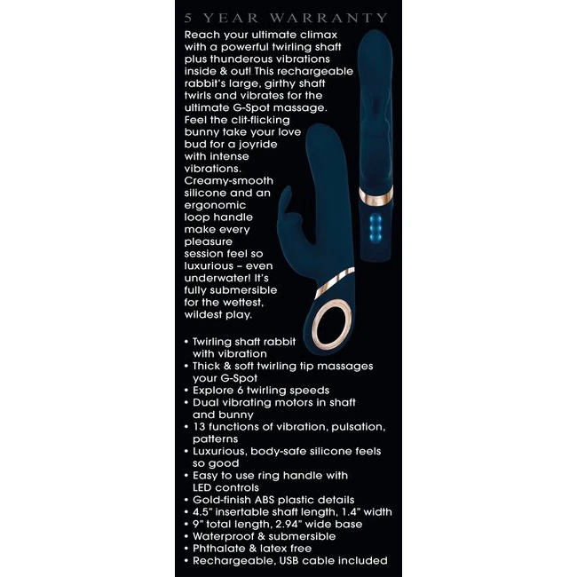 Adam & Eve Eve's Twirling Rabbit Vibrator - Vibration Modes