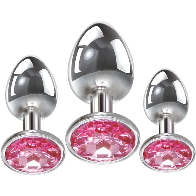 Adam & Eve Pink Gem Anal Pl Set - Shape & Comfort